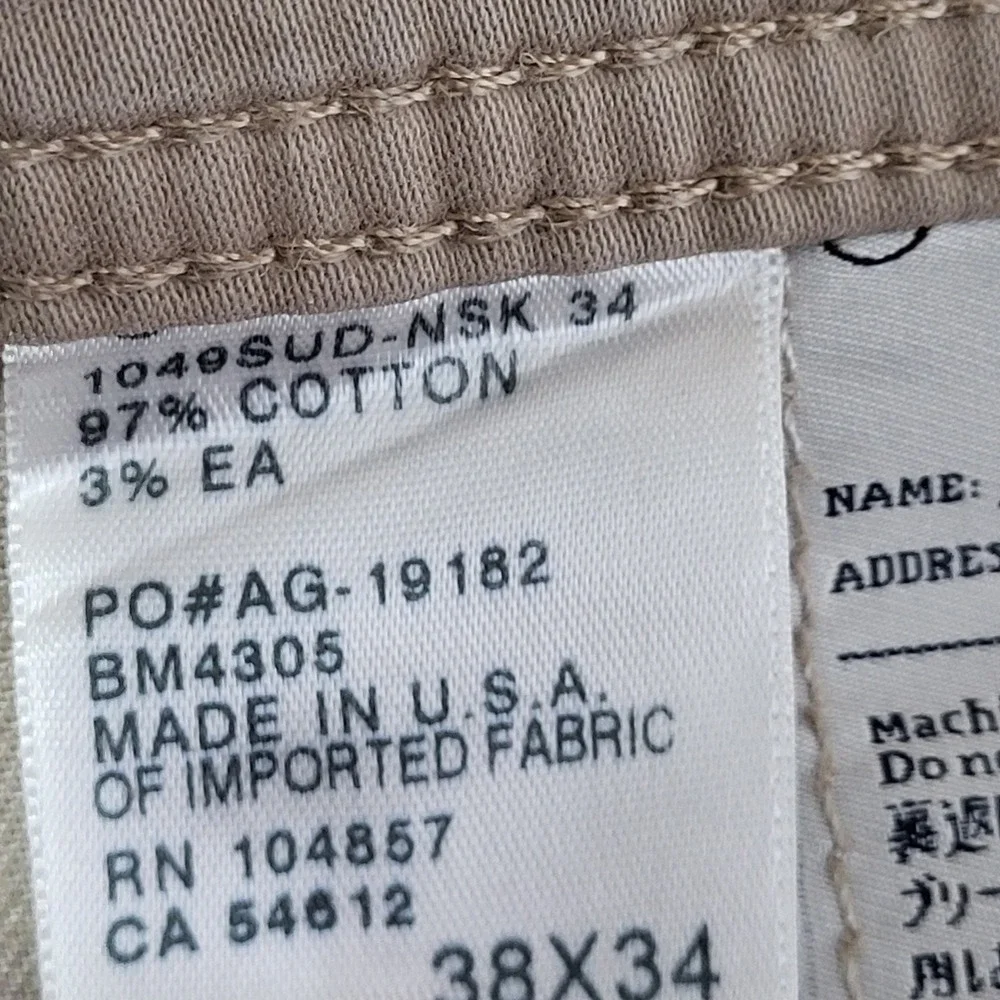 Adriano Goldschmied The Protege Pants Mens 38x34 Fits 38x30 Khaki Straight Leg
